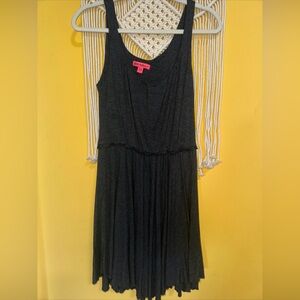 Betsy Johnson Babydoll Ruffled Lined‎ Stretchy Casual Charcoal Tank Dress Size 4